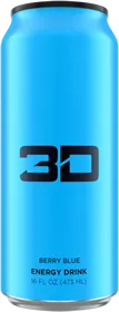 3D Blue Berry Blue energy drink
